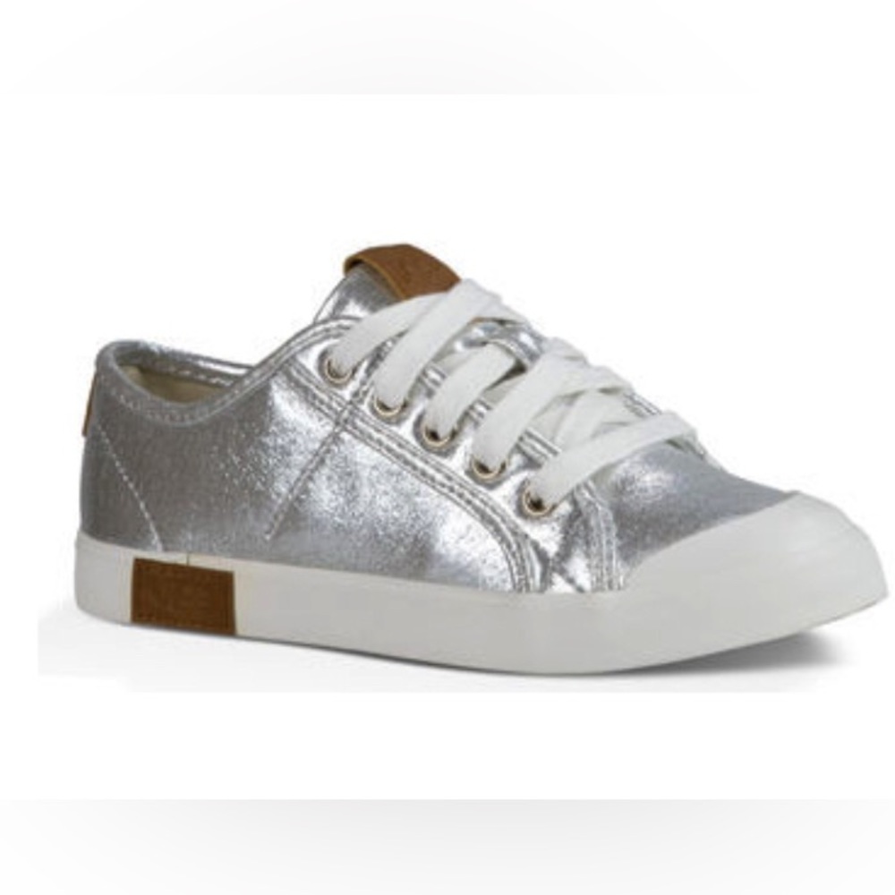 UGG Mikki Sterling Metallic Silver Low Top Sneakers youth Size 5 #1011823K - Picture 11 of 11